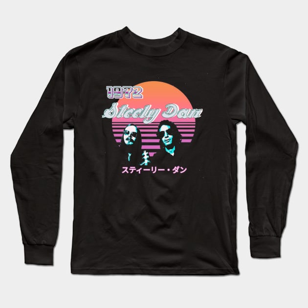 Retro Sunsset Steely Dan 1972 Fanart Long Sleeve T-Shirt by faeza dsgn